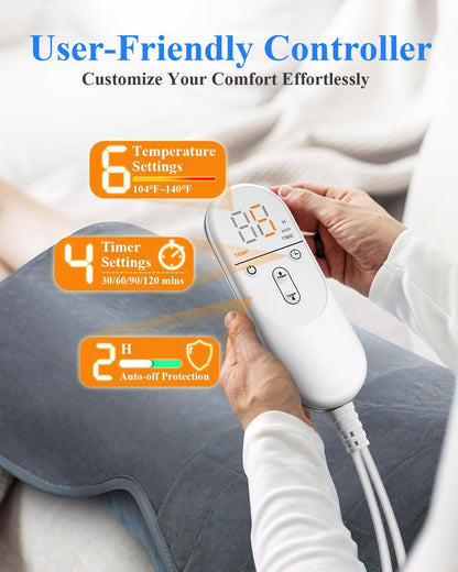 Heating Pad for Neck Shoulders and Back - 6 Heat Levels 4 Timers Auto-Off