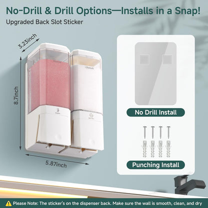 Shampoo and Conditioner Dispenser 3 Chamber No Drill Shampoo Dispenser for Shower Wall Mounted Shower Soap Dispenser 3 * 500ml Refillable Shower Dispenser for Bathroom Hotel(Black 3 Chamber)