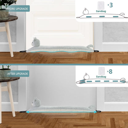 Under Door Draft Stopper Decorative Wind Stopper 36 inch for Door & Window, Weighted Animal Air Draft Stopper for Bottom of Door with Hanging Loops - Brown Dog