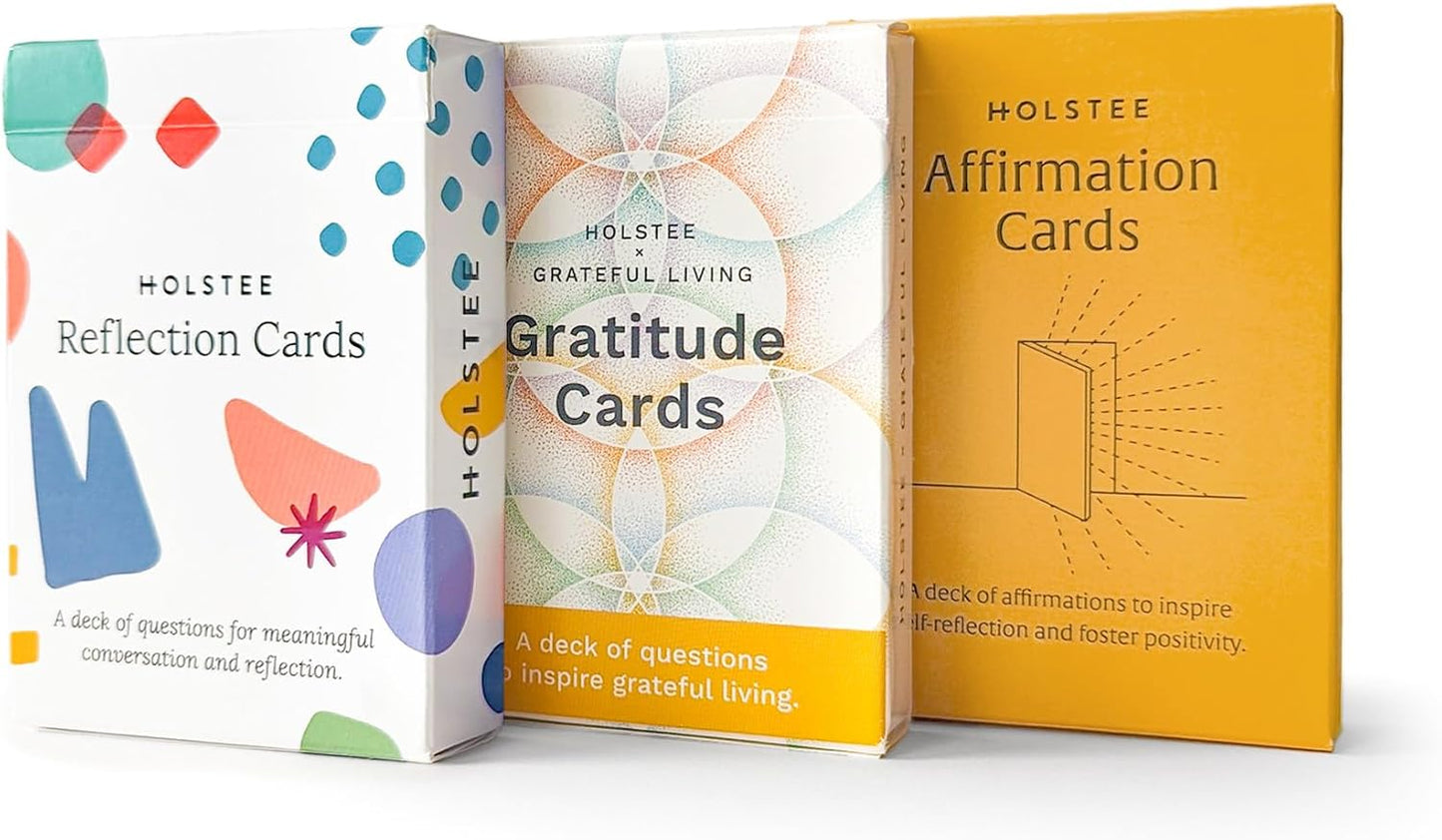 Holstee Reflection Cards, Gratitude & Affirmation Decks | 3 Sets for Meaningful Conversation, Inspiring Grateful Living