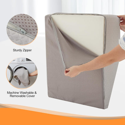 Ruqmuis Leg Elevation Pillow for After Surgery, 10inch Foam Leg Elevating Pillow for Swelling and Blood Circulation, Leg Wedge Pillow for Sleeping, Knee Pillow for Knee Hip Ankle Pain Relief, Velvet