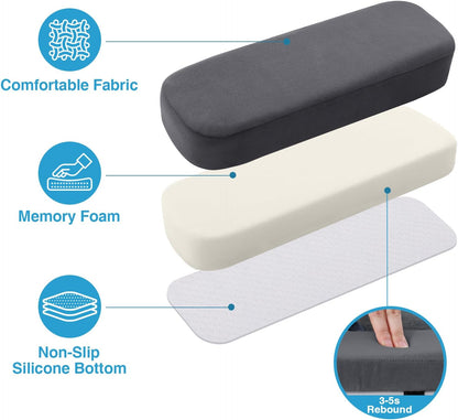 Smiry Memory Foam Office Chair Armrest Pads, Non-Slip Armrest Cushion