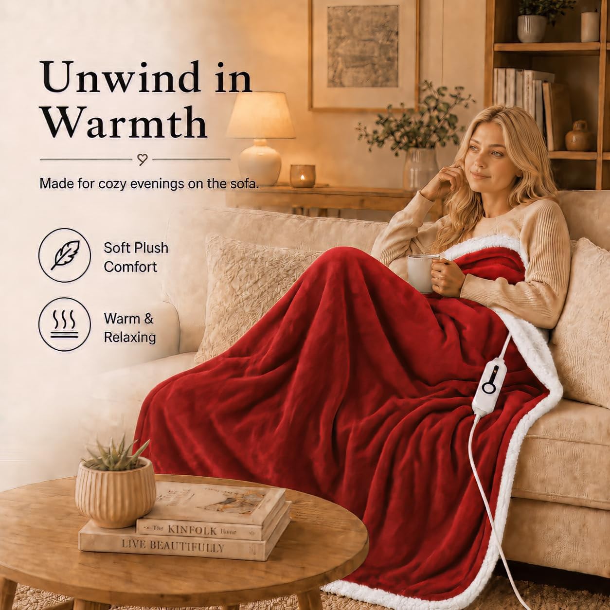 Electric Heated Blanket Full Size 72"x84" – Light Gray | ETL for Safe Overnight, 4 Heat Settings & 10H Auto Off, Dual-Sided Microplush Sherpa for Home Night, Machine washable
