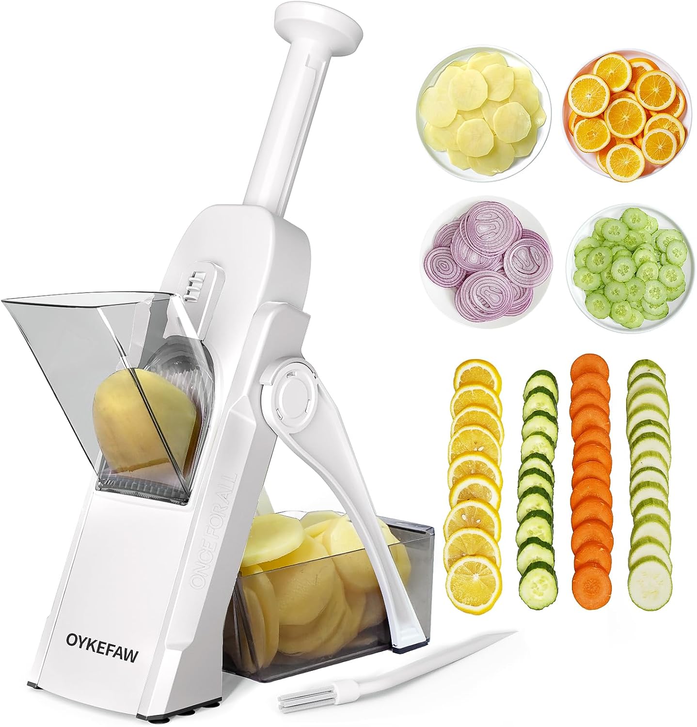 Safe Mandoline Slicer for Kitchen, Potato Slicer for Chips,Vegetable Cutter | Potato Slicer for Chips, 6 in 1 Vegetable slicer with Thickness Adjuster, Faster Kitchen Slicer for Meal Prep (Only Slice)