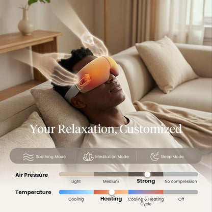 BOB AND BRAD EYEFLOW Eye Massager with Heat & Cooling,FSA Eligible & HSA - Semiconductor Cold Compress Eye Mask for Migraines & Dry Eyes, Heated Temple Massager, Fathers Day Dad Gifts for Men
