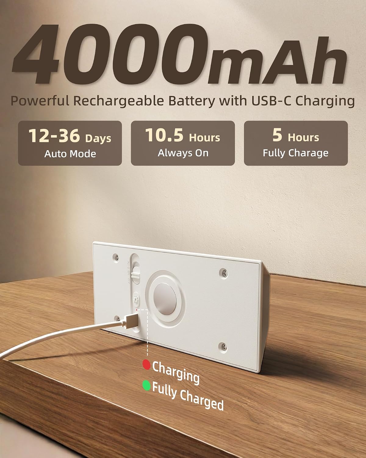 EZVALO Motion Sensor Wall Light with Remote Control, Rechargeable Wall Sconce, 3 Color Temps, Dimmable, Magnetic, LED Indoor Wireless Wall Lamp, 4000mAh, for Hallway, Stair, Entryway, Renters