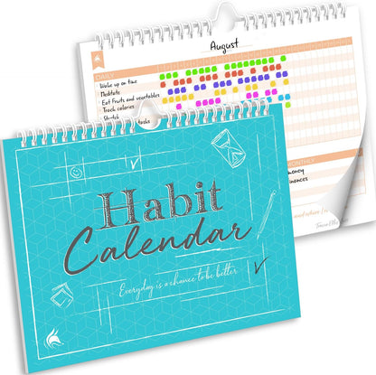 Clever Fox Habit Tracker Calendar, 24-Month Daily Goal Journal Black