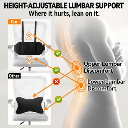 Lumbar Support Pillow for Car,Adjustable Back Support for Car Seat