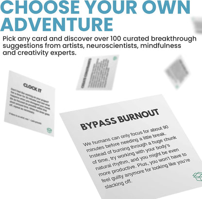 Cards for Writers, Artists, Creators - 100+ Problem Solving Inspiration Thinking Card Suggestions from Neuroscientists, Mindfulness Experts - Prompts to Overcome Mental Blocks
