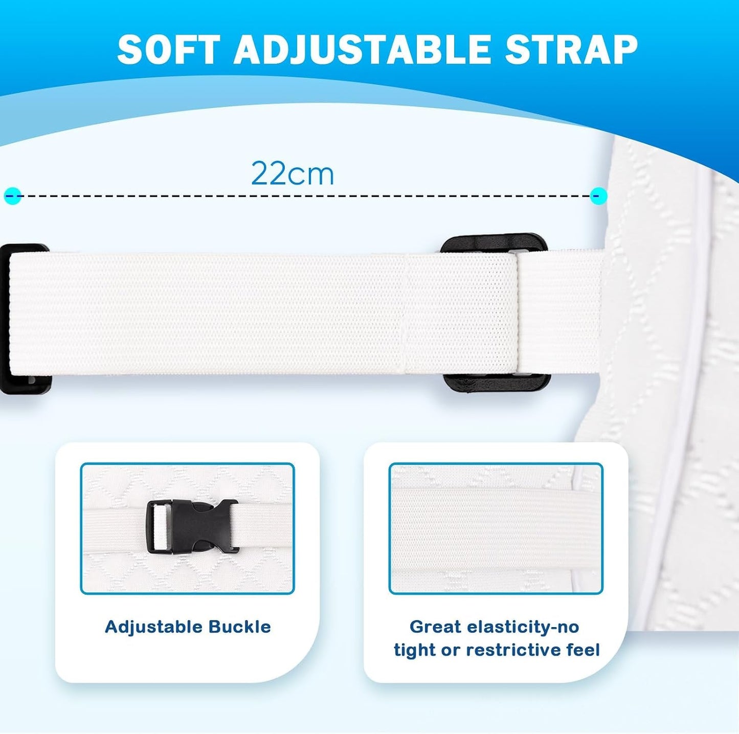 Knee Pillow with Adjustable Securing Strap for Side Sleepers | Fully Supports Knees & Thighs, Leg Support with Soft Strap, Aligns Spine, For Side Sleeping Between Legs, Orthopedic Relief