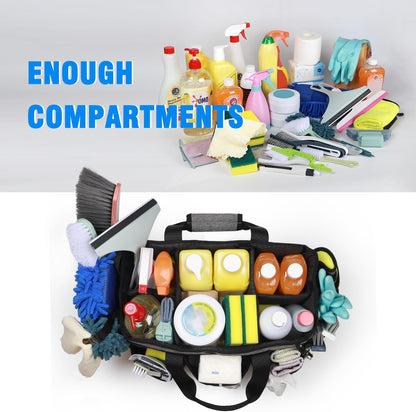 Wearable Cleaning Caddy Bag, Cleaning Caddy Supplies Organizer with Handles for Cleaners & Housekeeper, Under Sink & Car Cleaning Tool Organizers Bag with Adjustable Shoulder Strap&Waist Belt