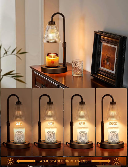 Innqoo Candle Warmer Lamp with Timer Home Decor Birthday Gifts for Women | Dimmable Candle Warmer for Jar Candles, Height Adjustable Wax Melts Warmer, House Warming Gifts New