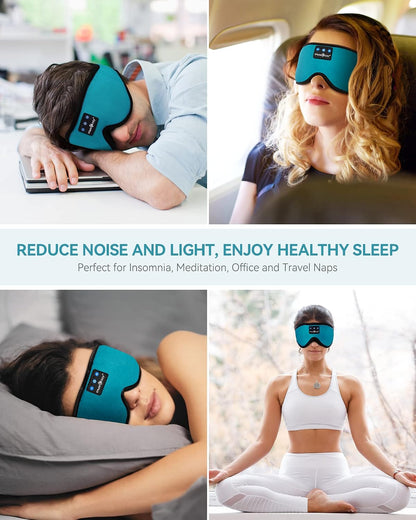 MUSICOZY 3D Sleep Headphones Bluetooth 5.4 Sleep Mask with HD Speakers