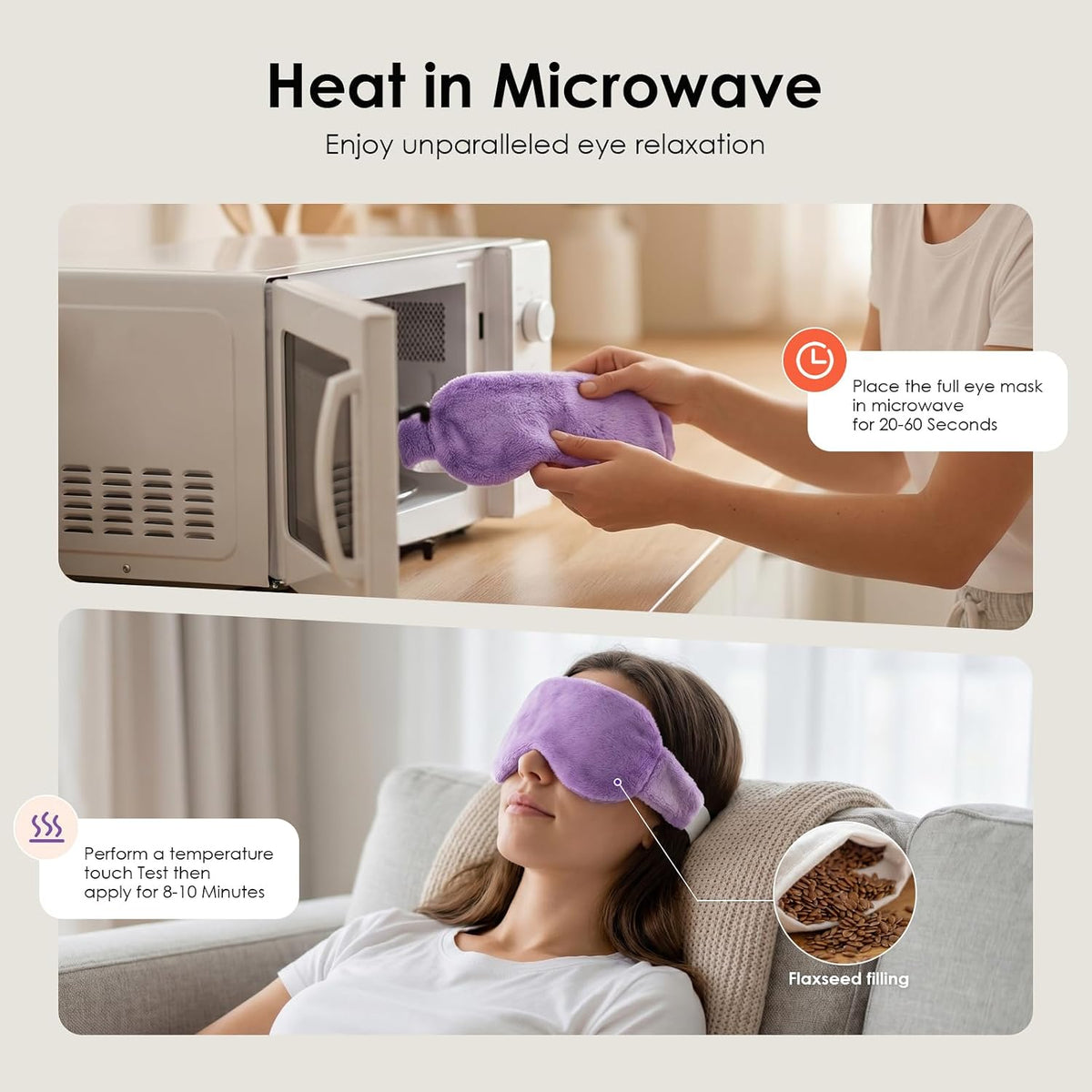MORLIDEN Heated Eye Mask for Dry Eyes & Stye - Microwavable Warm Compress