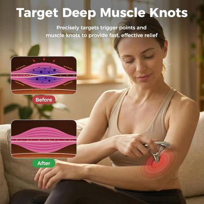 Ranarose Trigger Point Massage Tool for Deep Tissue, Muscle Pain Relief | 6 in 1 Metal Scraper Tool, Fascia Massage Tool for Body Pain & Myofascial Relief, Gua Sha, Thumb Saver & Acupressure Tool