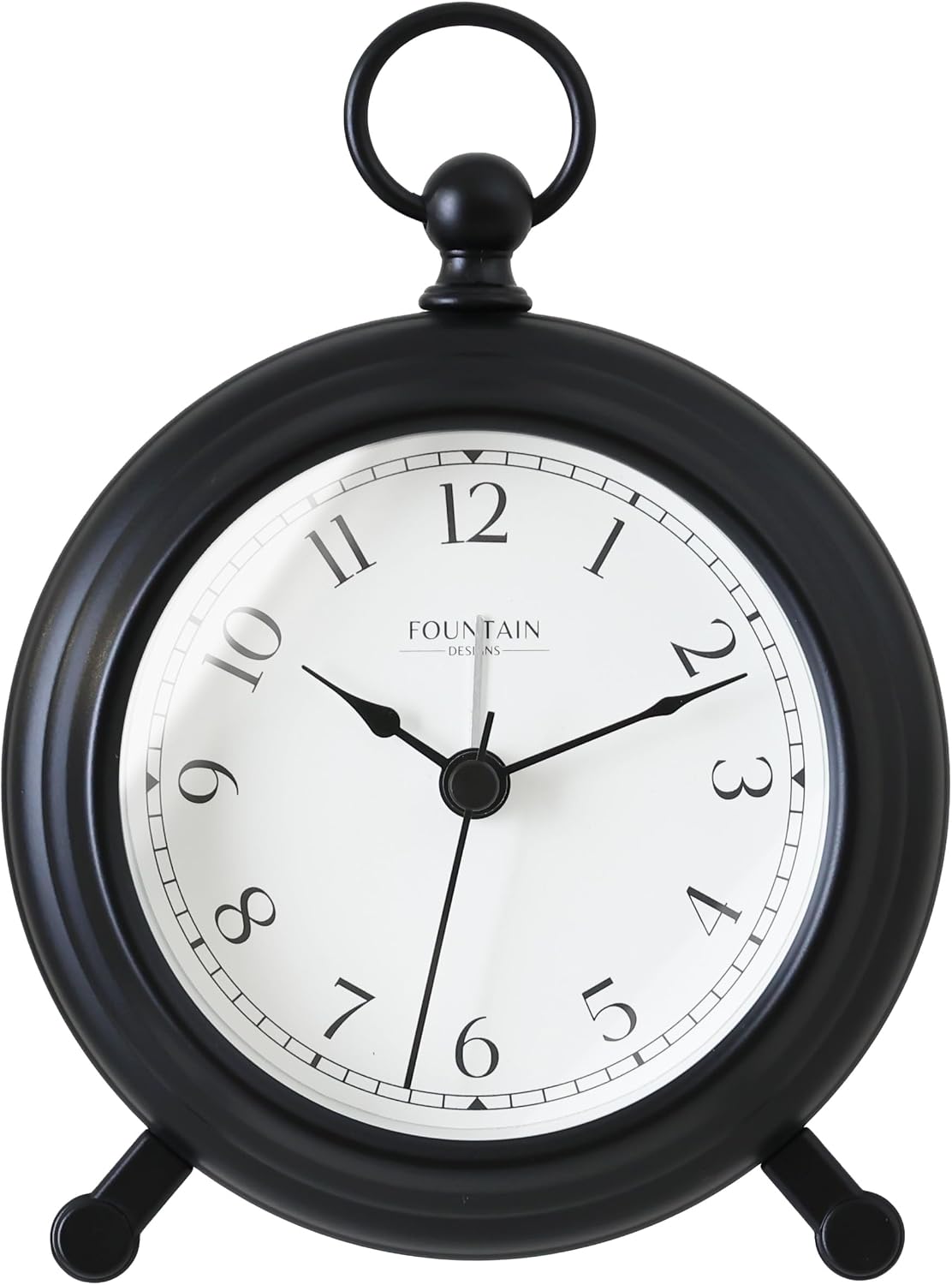 5.4" Jensen Pocket Watch Analog Alarm Clock,Morning Silver | Silent Non Ticking,Durable Metal,Loud Desk & Shelf Alarm Clocks for Bedroom,Home Office, Mantel & Living Room