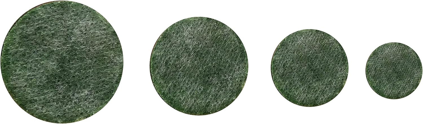 9423 Self-Adhesive Felt Surface Protection Pads, Assorted Sizes, 46-Count, Green