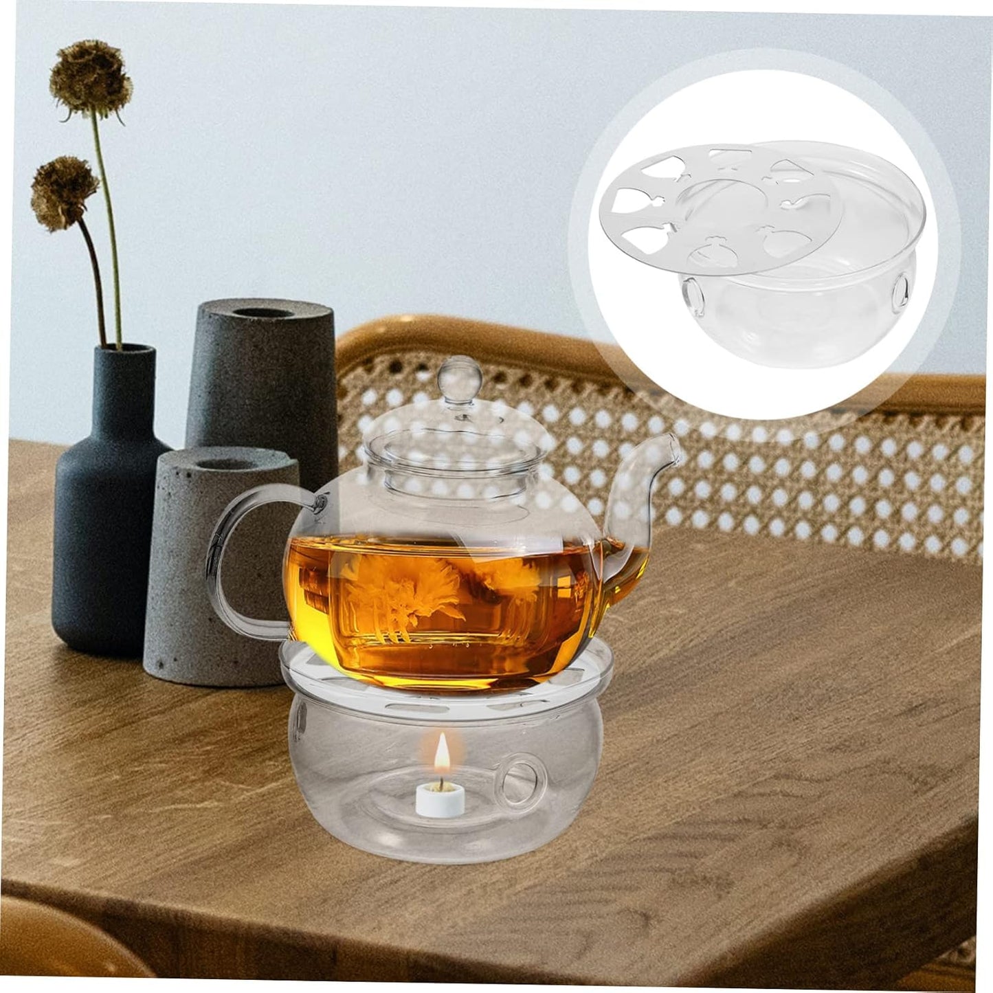 Teapot Heating Base Tea Warmer Small Kettle Base Tea Heater Retro Design