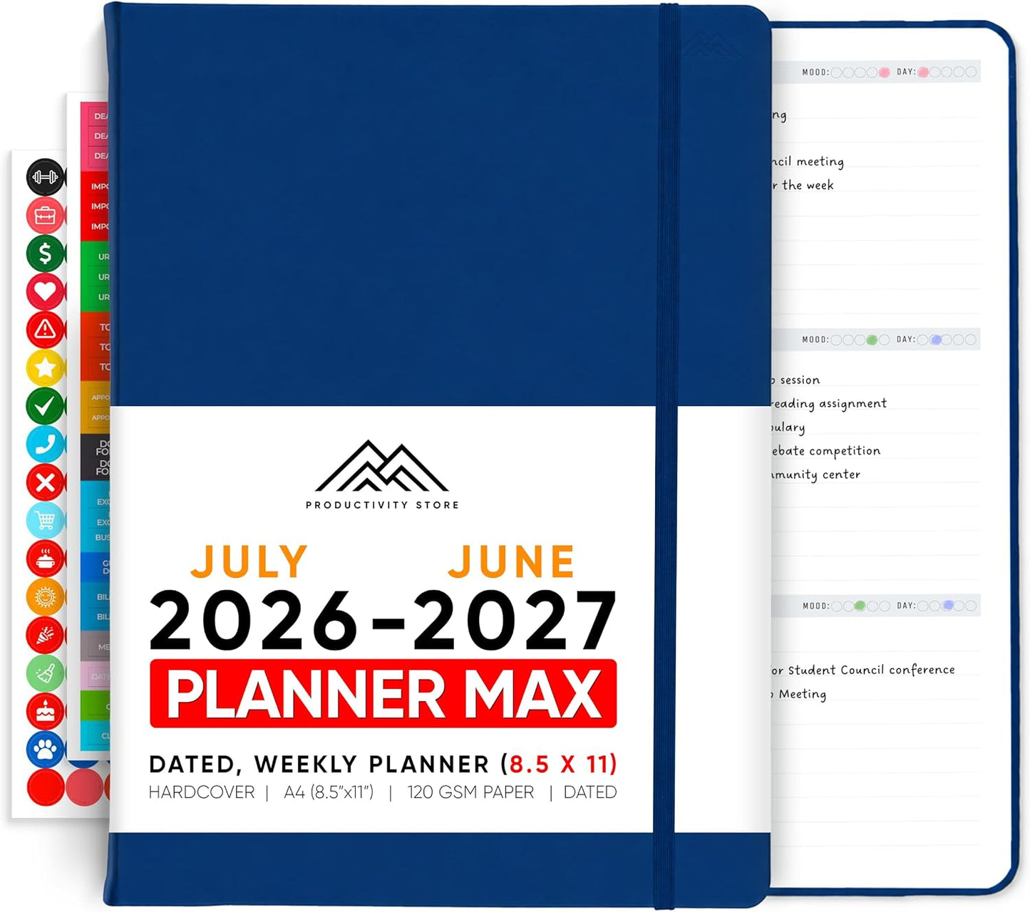 Dated, 2026 Planner, 5.8” x 8.3” - The #1 Productivity Planner to Achieve Your 2026 Goals - Planner 2026-2027 by PRODUCTIVITY STORE (A5, GREY)