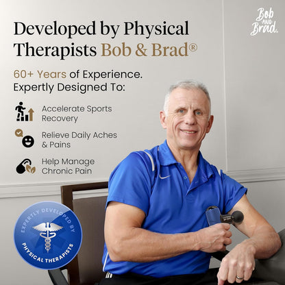 BOB AND BRAD Q2 Mini Massage Gun, Pocket-Sized Deep Tissue Massager Gun, Portable Percussion Muscle Massager Gun, Ultra Small & Quiet Muscle Massage Gun for Muscle Recovery with Carry Case