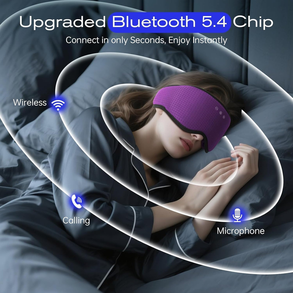 Sleep Mask with Bluetooth 5.4 Headphones, Removable 3D Eye Cups, Timing Sleeping Headphones for Side Sleepers, Wireless Music Eye Mask Speakers for Men, Women, Tech Gifts, Pink