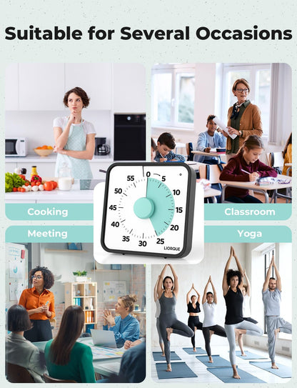 LIORQUE 7.5-Inch Large Visual Timer, 60-Minute Classroom Timer Magnetic