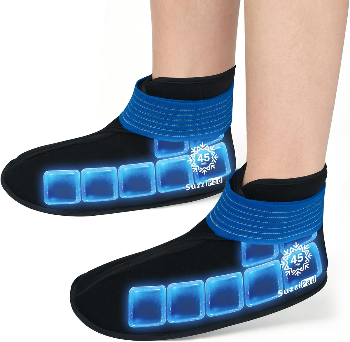 SuzziPad 45mins Long-Lasting Ankle Ice Pack for Plantar Fasciitis Relief, S