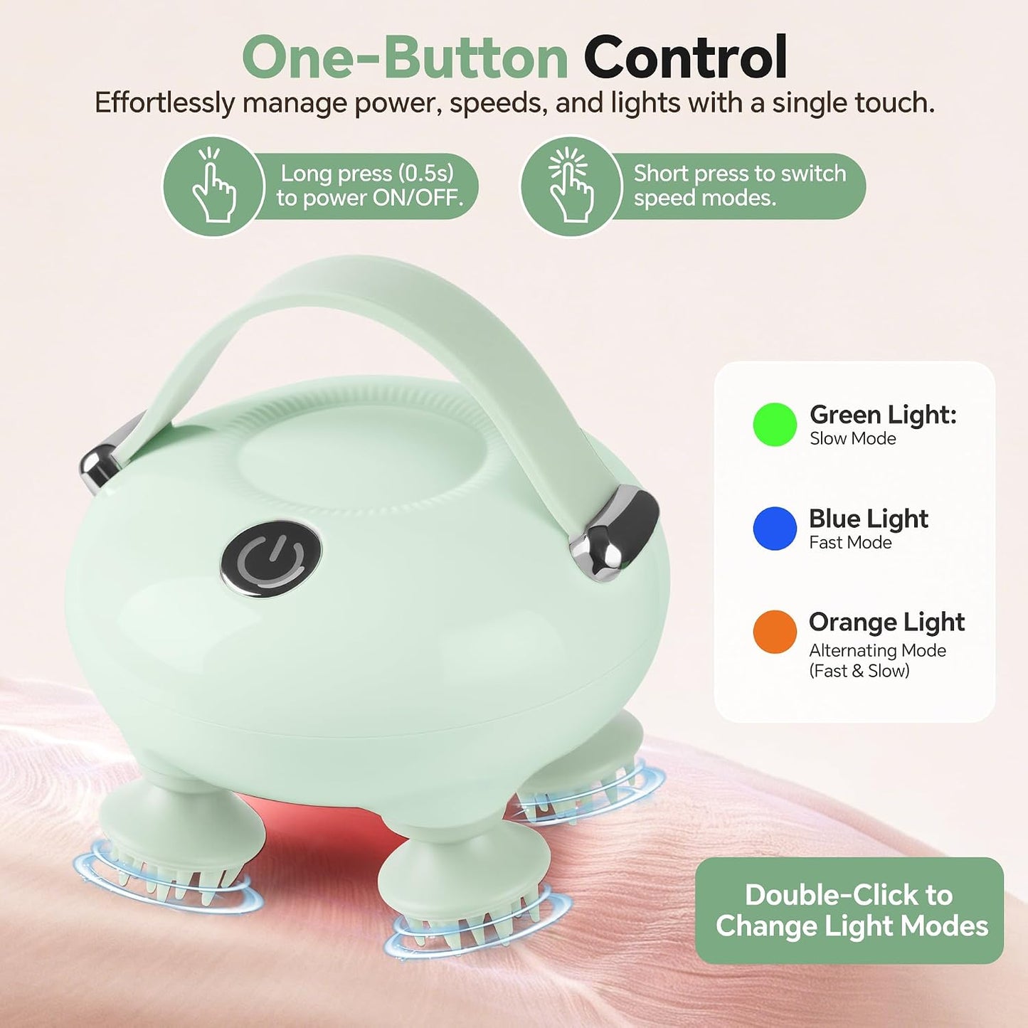 Scalp Massager, Head Massager Scalp with Tangle-Resistant Design | Portable Head Massager, Hair Massagers with 12 Massage Heads, 3 Modes, Mothers Day Gifts, Father Day Gifts for Mom, Dad