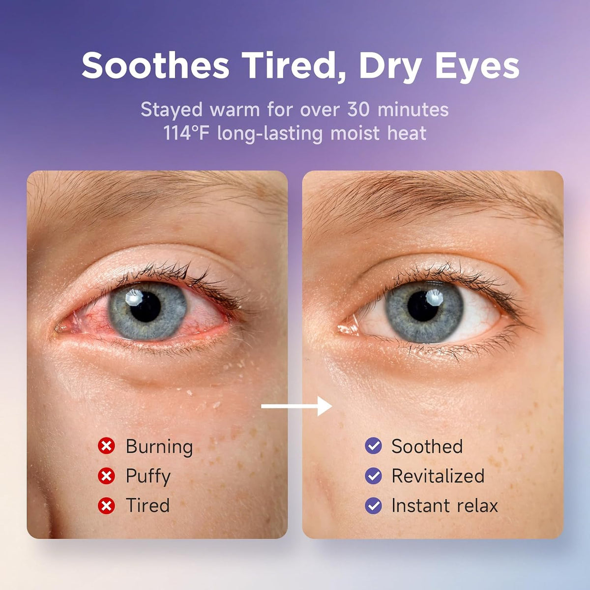 16 Pack Steam Eye Masks Disposable for Dry Eyes, Unscented