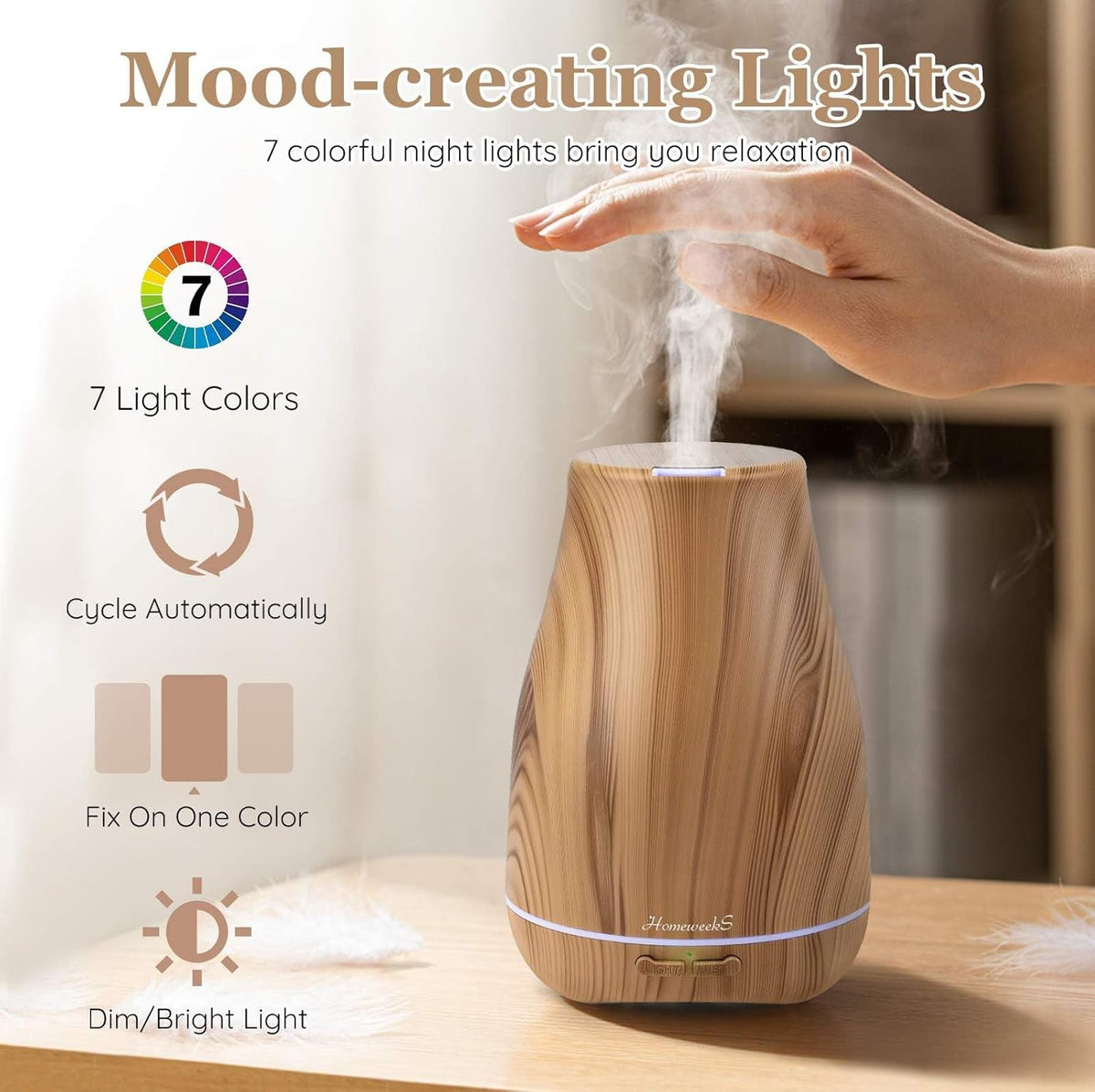 Homeweeks Essential Oil Diffuser for Room 100 ML