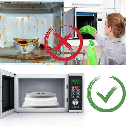12“ Large Microwave Splatter Cover & Silicone Mat,12 Inchs Vented Collapsible Guard dish Plate lid & Round Kitchen mat for food