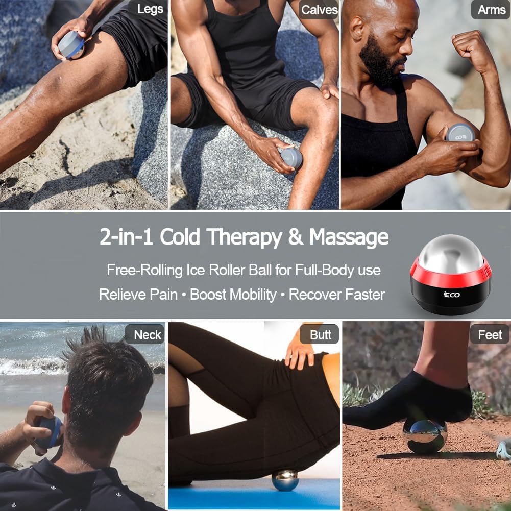 Massage Ice Roller Ball Cold & Heat Therapy Plantar Fasciitis Roller | Alleviating Shoulder, Arms, Back, Legs, Calves or Muscle Tension, Perfect for Workouts Relaxation