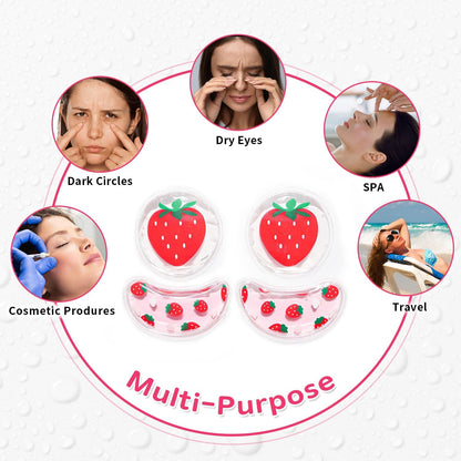 4PCS Gel Eye Ice Pack Set Reusable, Cold and Hot Compress for Eyes, Ice Pack for Eyes, Cooling Eye Pads for Eye Strain, Swelling, Redness, Dark Circles, Puffy Eyes, and Eye Recovery Surgery.