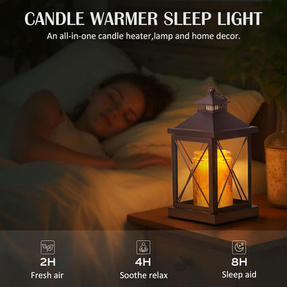 2026 New Candle Warmer Lamp with Timer,Compatible with 3 Wick Candles Jars,Vintage Candle Warmer Lantern Lamp,Dimmable Farmhouse Candle Lamp Warmer,Fully Enclosed and Hanging Up Designed