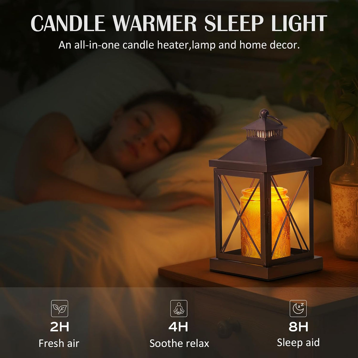 2026 New Candle Warmer Lamp with Timer,Compatible with 3 Wick Candles Jars,Vintage Candle Warmer Lantern Lamp,Dimmable Farmhouse Candle Lamp Warmer,Fully Enclosed and Hanging Up Designed