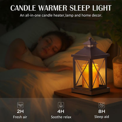 2026 New Candle Warmer Lamp with Timer,Compatible with 3 Wick Candles Jars,Vintage Candle Warmer Lantern Lamp,Dimmable Farmhouse Candle Lamp Warmer,Fully Enclosed and Hanging Up Designed