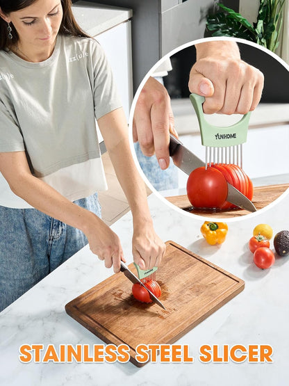 Onion Holder for Slicing | Onion Slicer Holder | Tomato Cutter for Slicing of Lemon Avocados Eggs and Fruit, Multifunctional Vegetable Chopper, Home Essentials & Kitchen Gadgets Tool for Food Prep