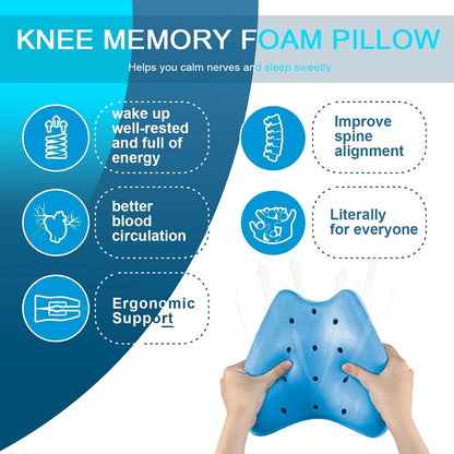 Knee Pillow for Side Sleepers Hip Pain, Leg Pillow for Side Sleeping | Side Sleeper Pillows Memory Foam Back, Sciatica, Knee Pain Relief with Washable Cover, White 1 Pack