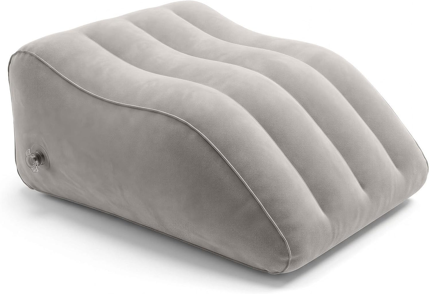 Inflatable Leg Elevation Pillow for Sleeping, Blood Circulation | Gray Ergonomic Wedge Pillow for Swelling, Portable Travel Leg Rest Cushion