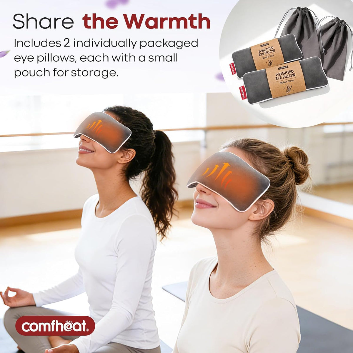 Lavender Weighted Eye Pillow for Yoga Relaxation FSA Eligible HSA