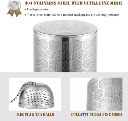 2 Pack 304 Steel Fine Mesh Tea Infusers for Loose Leaf Tea | Versatile for tea, spices & seasonings, fine mesh traps sediment, dishwasher-safe