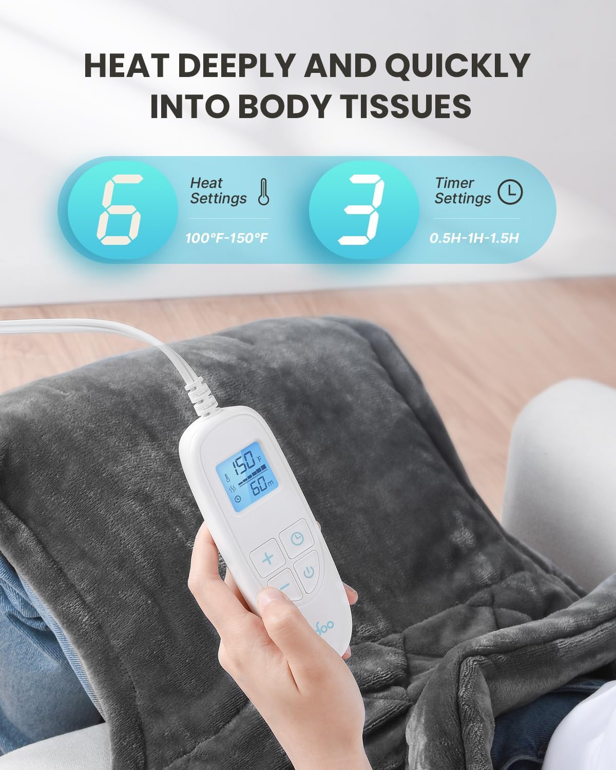 iDOO Heating Pad for Back Pain Relief, Birthday Gifts for Men Women Her Mum, FSA Eligible Items Only List, Weighted Heating Pad for Neck & Shoulders, ETL Electric Heat Pad, 24"x33"