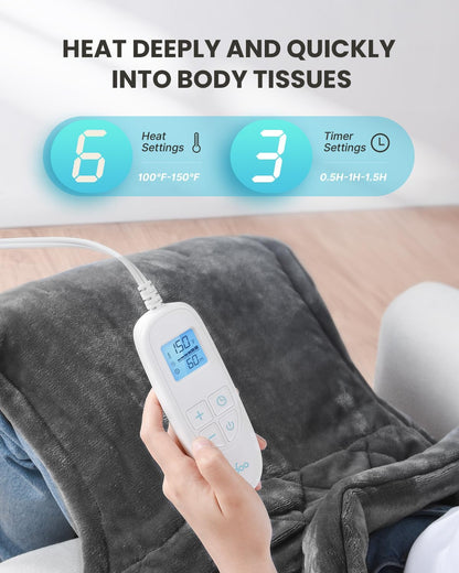 iDOO Heating Pad for Back Pain Relief, Birthday Gifts for Men Women Her Mum, FSA Eligible Items Only List, Weighted Heating Pad for Neck & Shoulders, ETL Electric Heat Pad, 24"x33"
