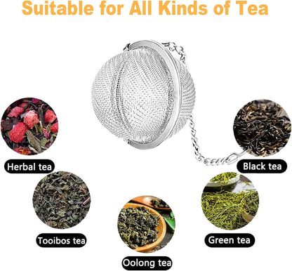 Stainless Steel Tea Infusers, Set of 2 TeaSanavie Tea Strainer Tea Ball with Honeybee & Flower Charms for Loose Leaf Tea