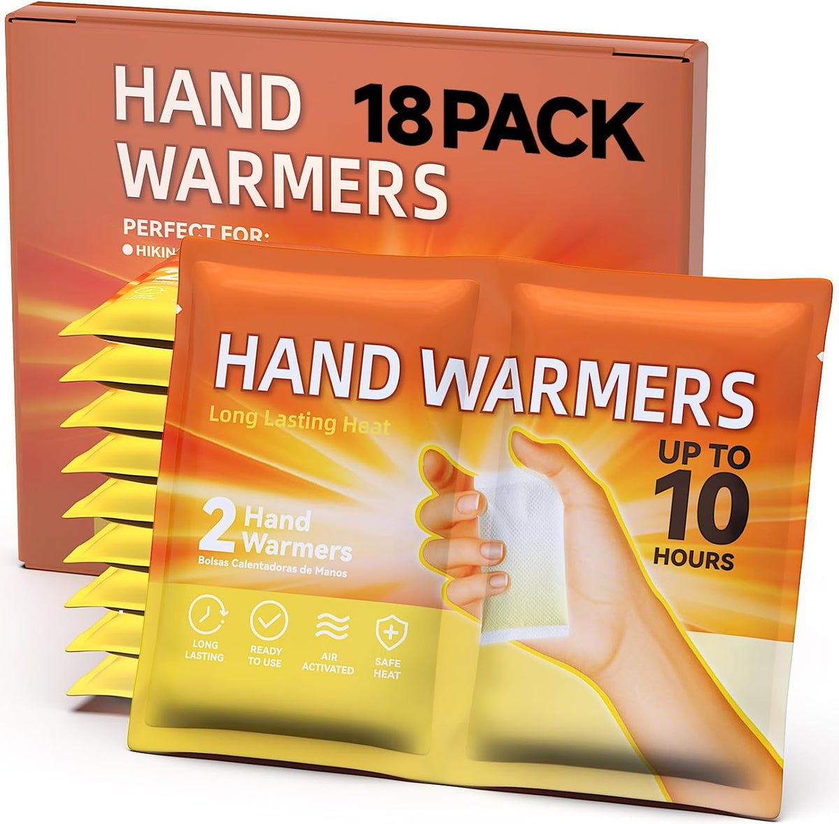 YOSHENNMO Hand Warmers Disposable - Up to 10 Hours of Heat, Super Long Lasting Air Activated Warmers, Quick & Easy Activation, Portable Odor, Free Warmth for Hands