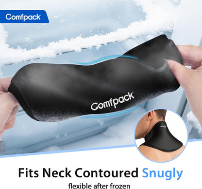 Comfpack Neck Ice Pack Wrap, Soft Gel Ice Packs for Neck Shoulder Reusable | Hot & Cold Compress Cold Pack for Surgery, Injuries, Swelling, Stiffness, Muscle Tension, Office Pressure