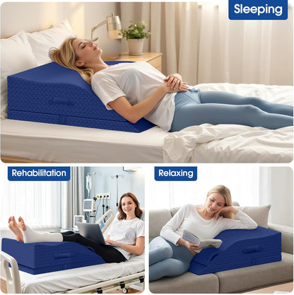 Elevation Pillows for Leg After Surgery, Memory Foam Adjustable Wedge Pillow for Injury or Rest, Ankle Pillow for Sleeping Blood Circulation Grey/Double Leg