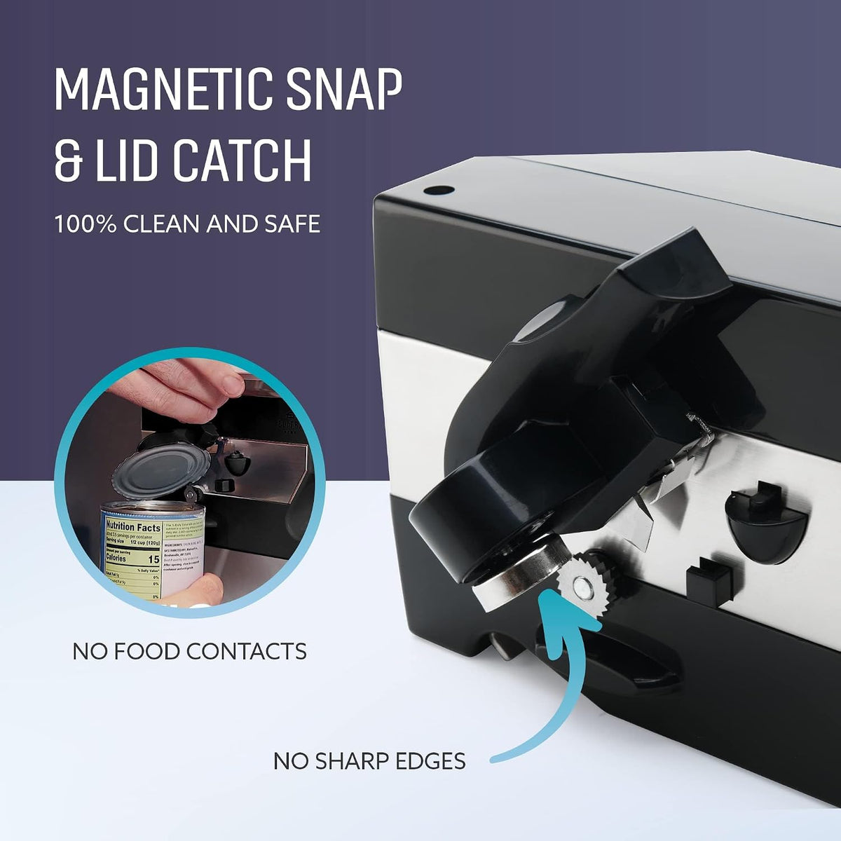 ELITRA HOME 3-In-1 Under The Cabinet Electric Can Opener - Black