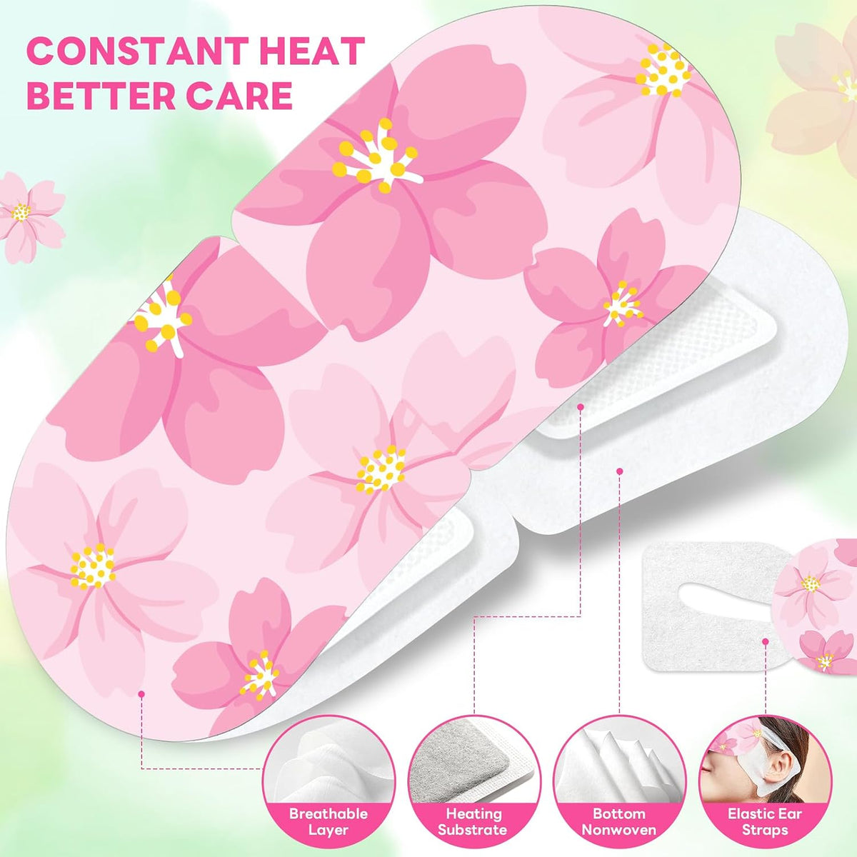 60 Pack Steam Eye Masks Disposable, Heated Eye Mask Warm Compress for Eyes