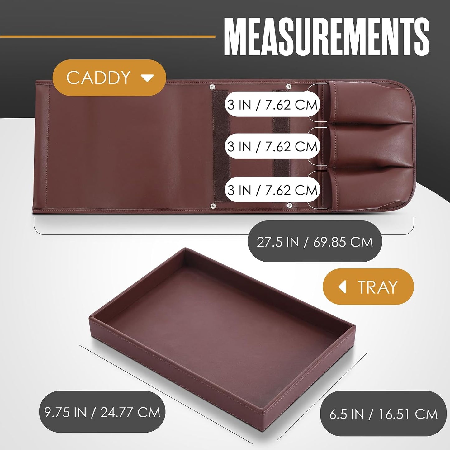 Houseables Armchair Caddy, Recliner Accessories, Armrest Organizer, Brown | Houseables Arm Chair Caddy, Sofa Armrest Organizer, Remote Control Holder for Recliner, Couch Pouch Pocket, Sofa Side Storage